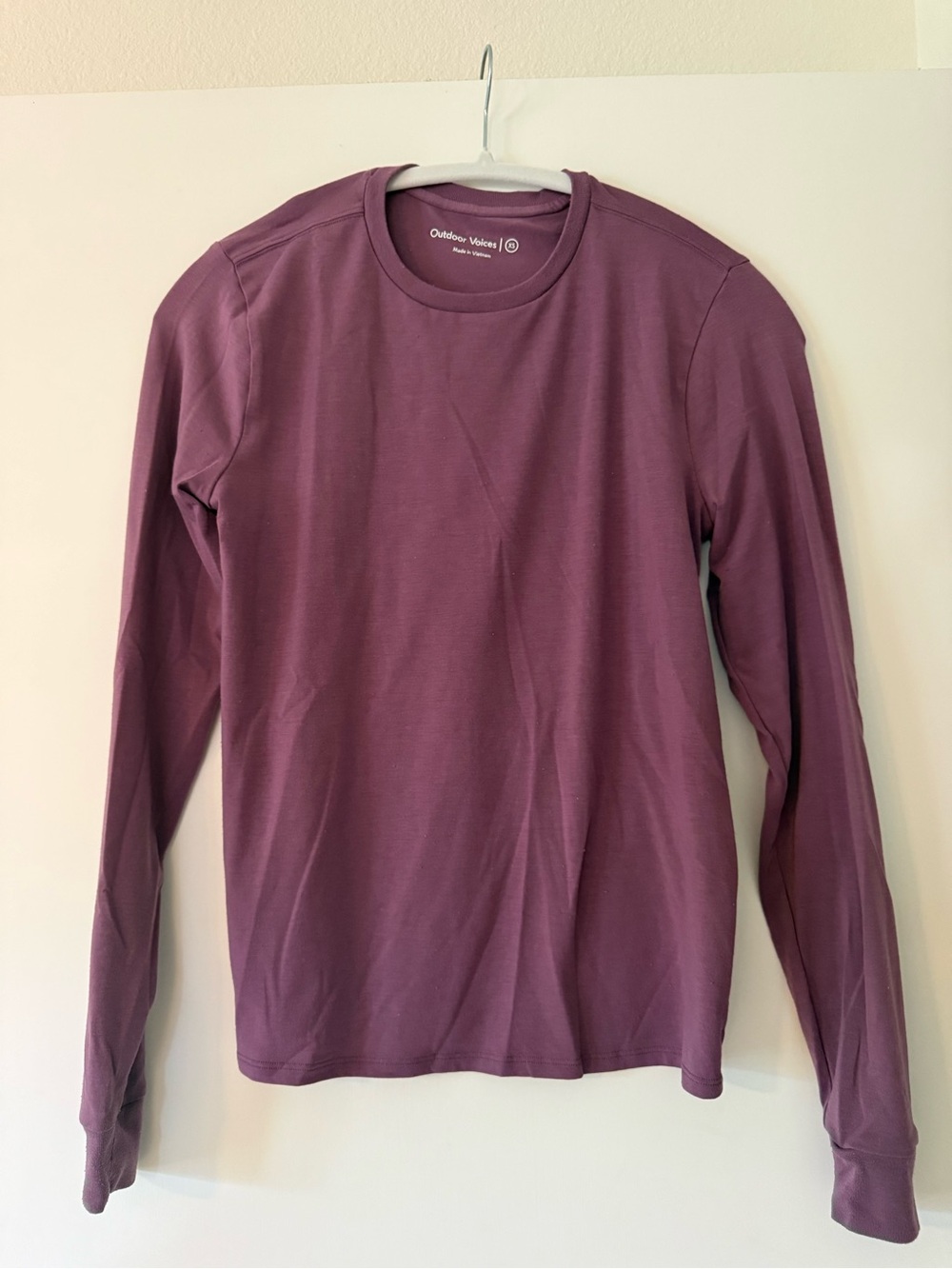 Outdoor Voices Plum Athletic Long Sleeve Top - Size XS